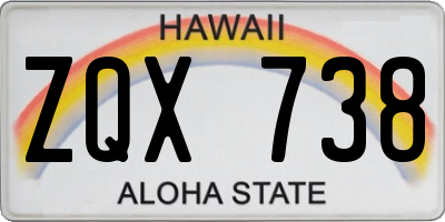 HI license plate ZQX738