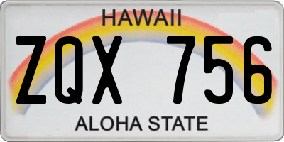 HI license plate ZQX756