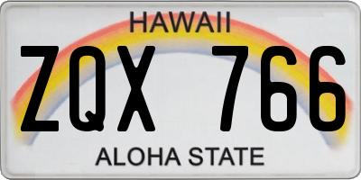 HI license plate ZQX766