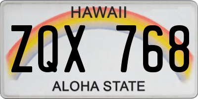 HI license plate ZQX768