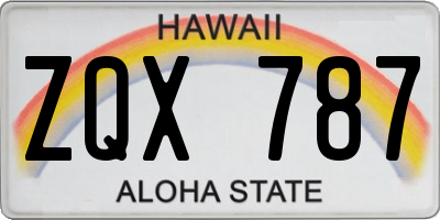 HI license plate ZQX787