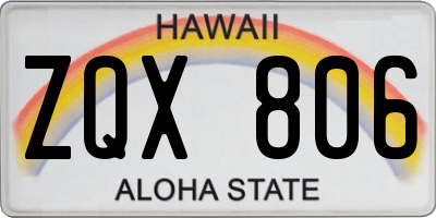 HI license plate ZQX806