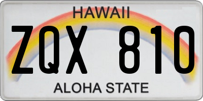 HI license plate ZQX810