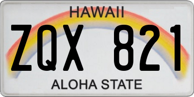 HI license plate ZQX821