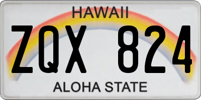 HI license plate ZQX824