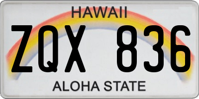 HI license plate ZQX836