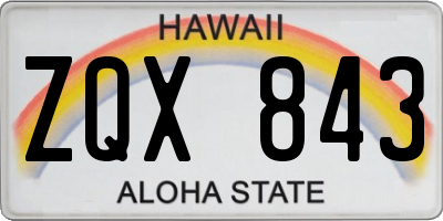 HI license plate ZQX843