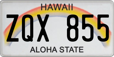 HI license plate ZQX855