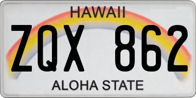 HI license plate ZQX862