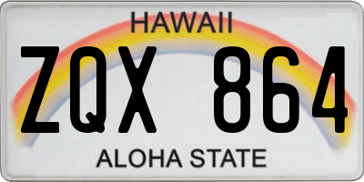 HI license plate ZQX864