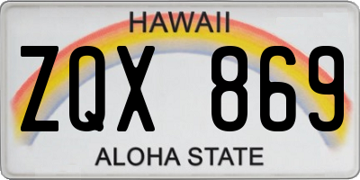 HI license plate ZQX869