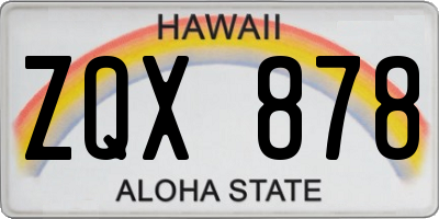 HI license plate ZQX878