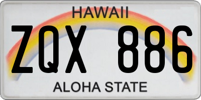HI license plate ZQX886