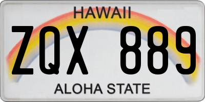 HI license plate ZQX889