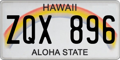HI license plate ZQX896
