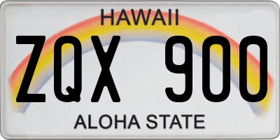HI license plate ZQX900