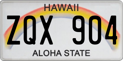 HI license plate ZQX904