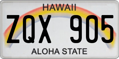 HI license plate ZQX905