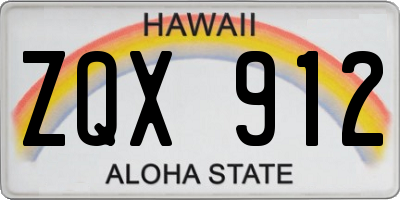 HI license plate ZQX912