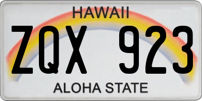 HI license plate ZQX923