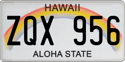 HI license plate ZQX956