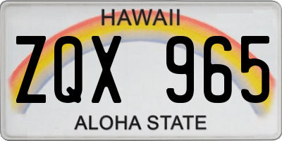 HI license plate ZQX965