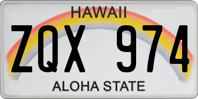 HI license plate ZQX974