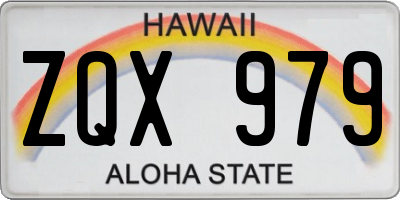 HI license plate ZQX979