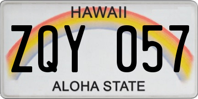 HI license plate ZQY057
