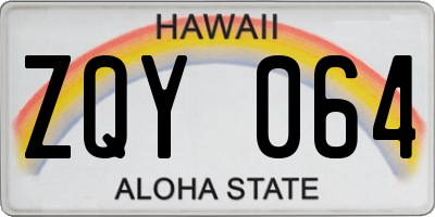 HI license plate ZQY064