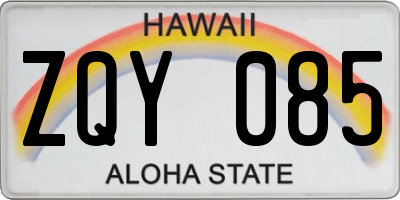 HI license plate ZQY085