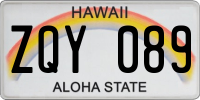 HI license plate ZQY089
