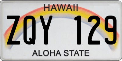 HI license plate ZQY129