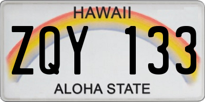 HI license plate ZQY133