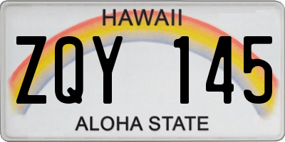 HI license plate ZQY145
