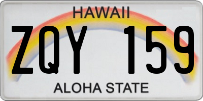 HI license plate ZQY159