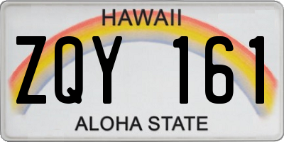 HI license plate ZQY161