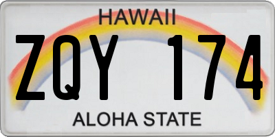 HI license plate ZQY174