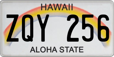 HI license plate ZQY256
