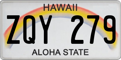HI license plate ZQY279