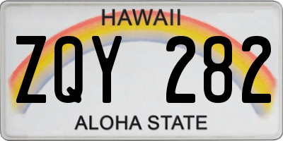 HI license plate ZQY282