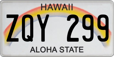 HI license plate ZQY299