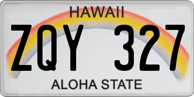HI license plate ZQY327