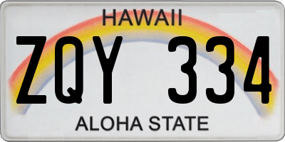 HI license plate ZQY334