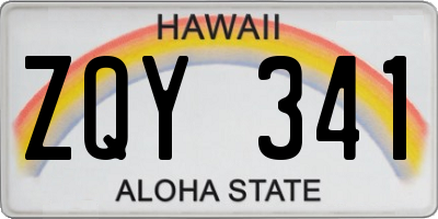 HI license plate ZQY341