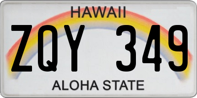HI license plate ZQY349