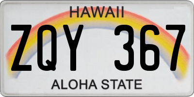 HI license plate ZQY367