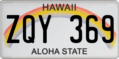 HI license plate ZQY369