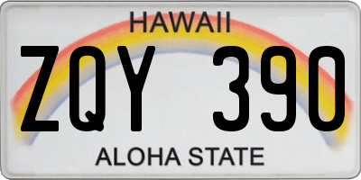 HI license plate ZQY390