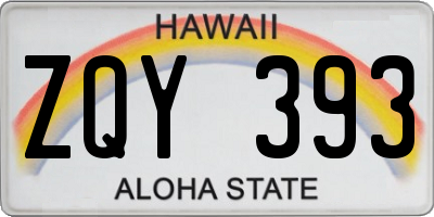HI license plate ZQY393